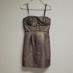 Max And Cleo Strapless Elegant Metallic Dress Womens Sz 4 party